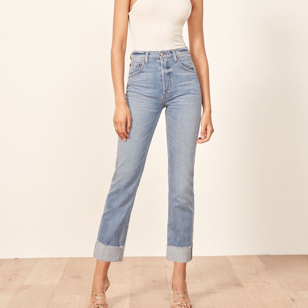 Reformation Cynthia High Relaxed With Cuff Jean